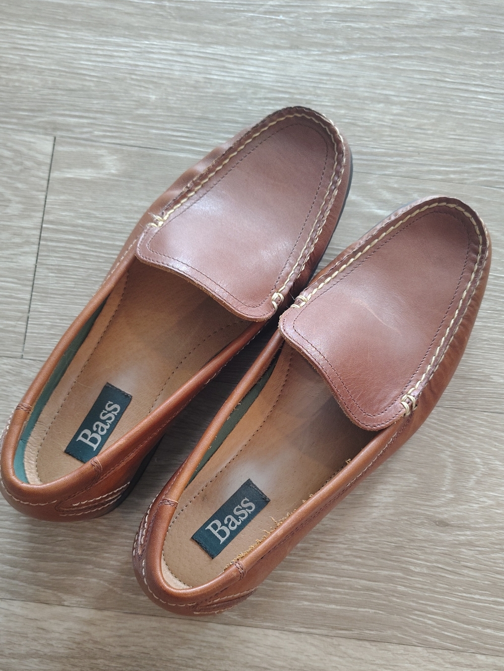 Bass Brown Leather Slip-On Loafers